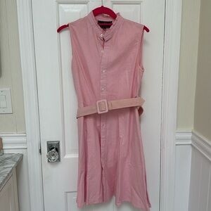 Kiel James Patrick KJP sleeveless pink oxford dress size small